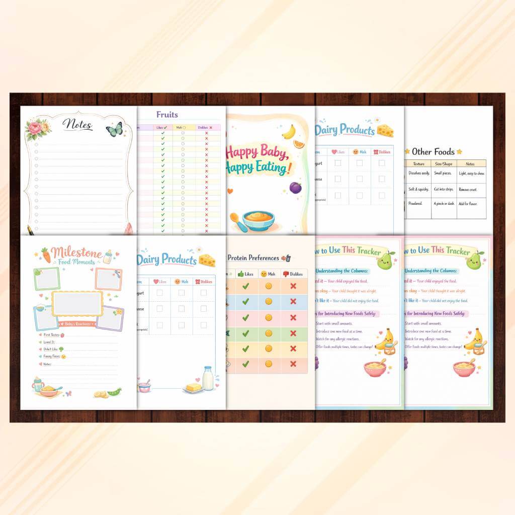 Baby’s First 100 Foods Printable PDF | Baby Food Tracker & Feeding Journal | Toddler Meal Planner | Instant Download - Image 4
