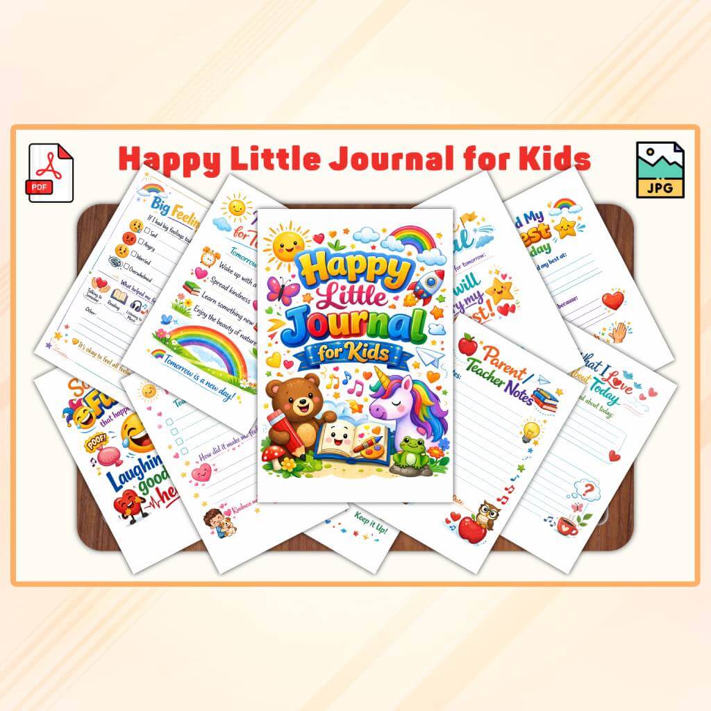 Printable Kids Journal | Daily Reflection Workbook | Gratitude & Self-Expression Activities | Instant Download PDF - Image 2