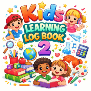 Kids Learning Log Book 2 Printable PDF Daily Learning Journal for Kids Homeschool and Kindergarten Activity Tracker