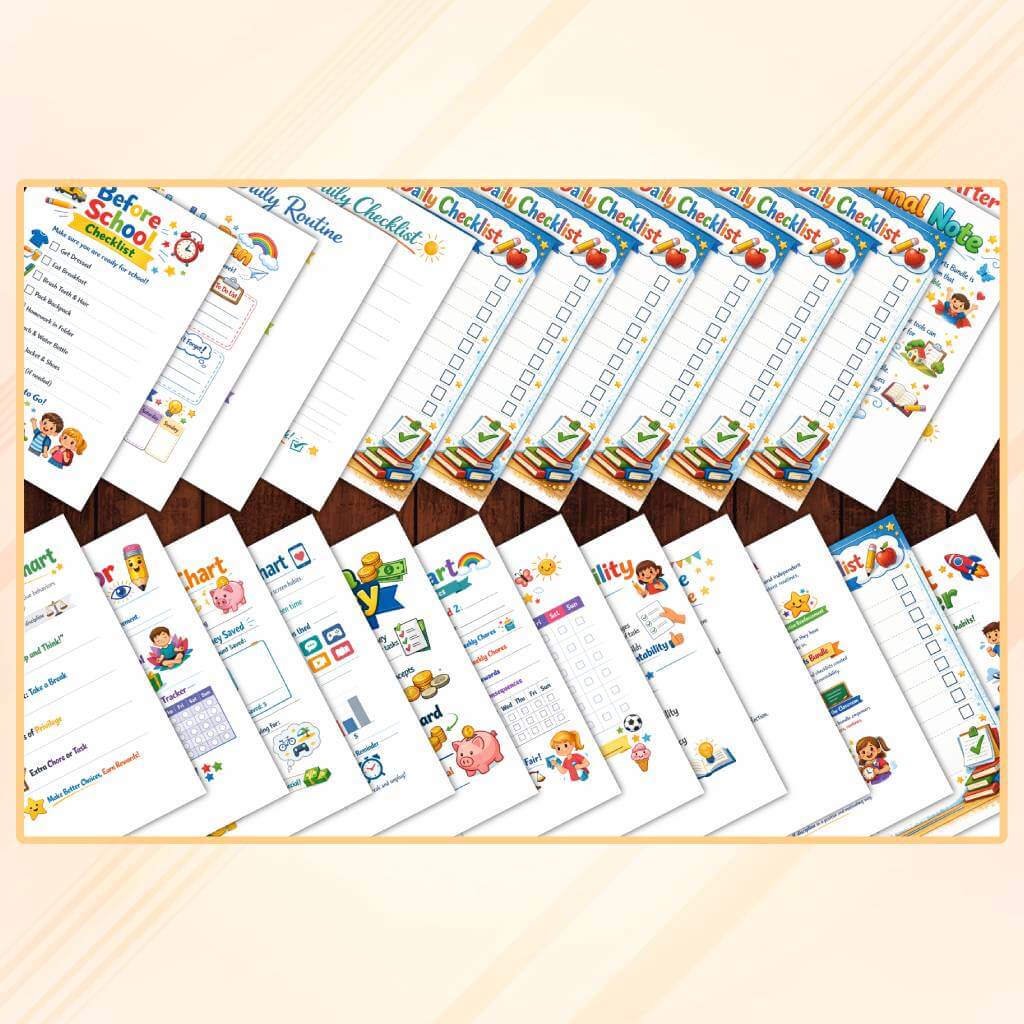 Kids Responsibility & Chore Charts Bundle Printable PDF | Kids Chore Chart Bundle | Daily Routine Charts for Kids | Instant Download - Image 4