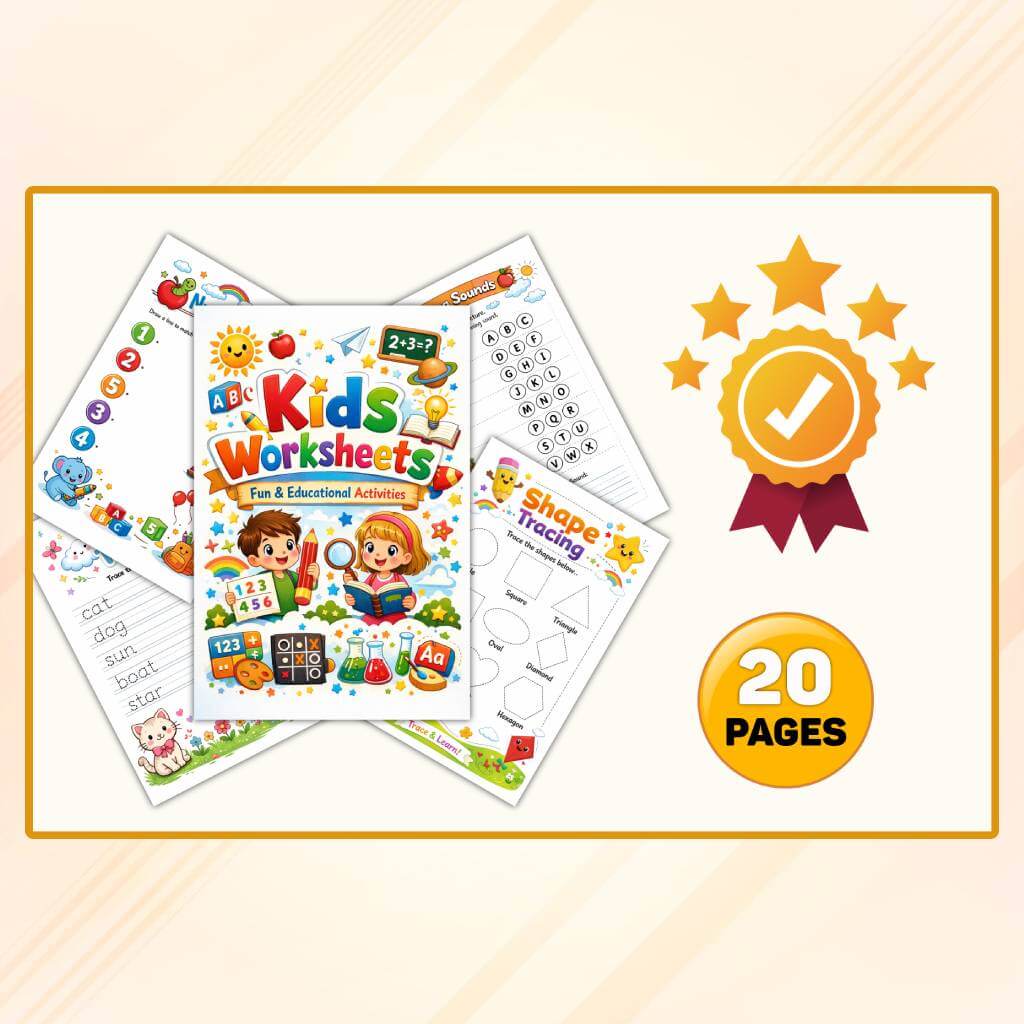 Kids Worksheets Printable PDF | Preschool & Kindergarten Learning Activities | Educational Worksheets for Homeschool | Instant Download - Image 3