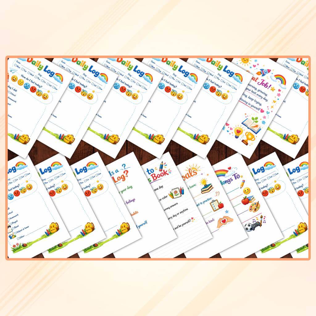 My Daily Log Book for Kids Printable PDF | Daily Activity Tracker for Children | Kids Journal Workbook | Homeschool Printable | Instant Download - Image 4