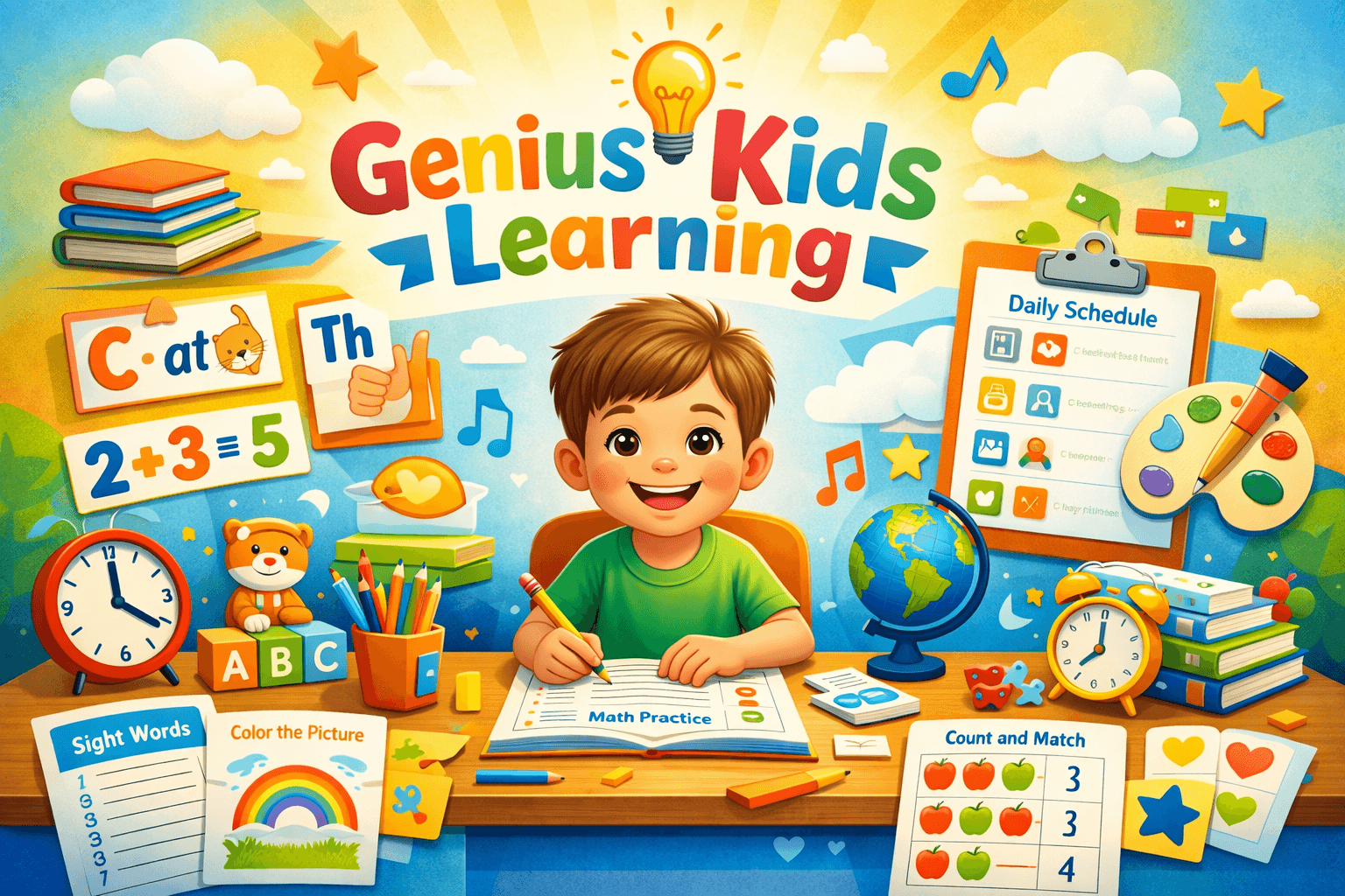 Daily Learning Routine for Kindergarten Kids Printable Learning Activities